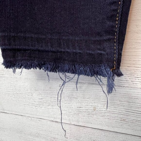 J Brand Jeans Womens Size 28 Dark Washed Cropped Distressed Indigo Exposure - Picture 7 of 16